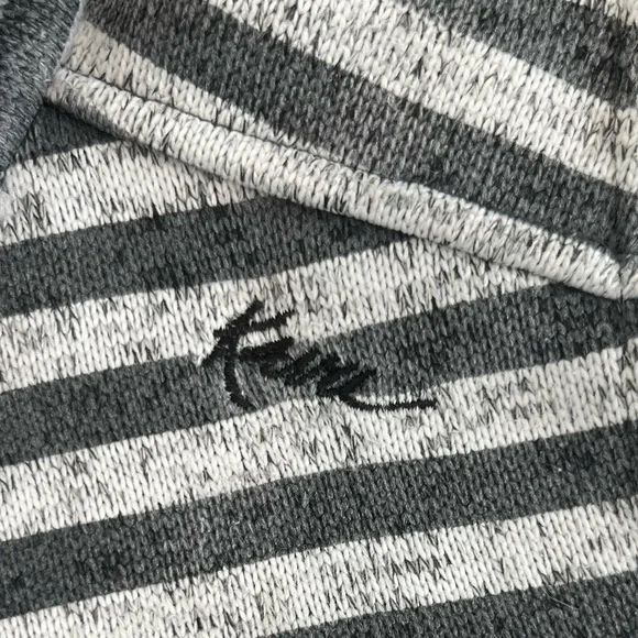 KAVU Women's Full Zip Jacket Fleece Lined Striped Knit Casual Gray SZ XS - Picture 6 of 10